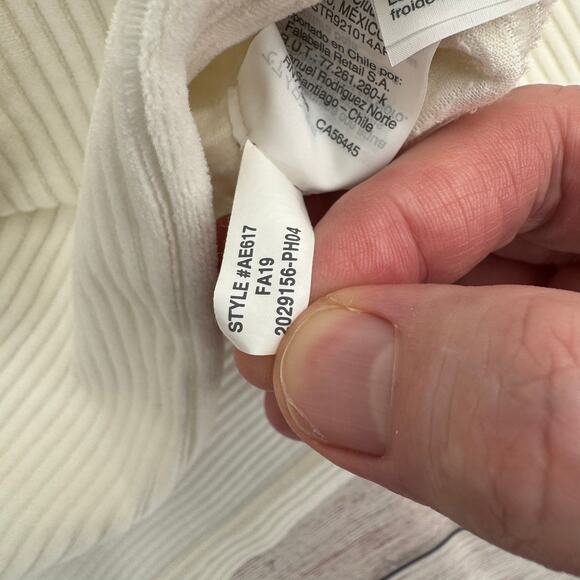 Madewell Texture & Thread Velour Corduroy Mockneck Top Womens Small Ivory White - Picture 10 of 13